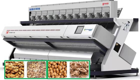Máquina de classificação da cor do classificador/caju da cor do amendoim de 12 rampas garantia de 1 ano